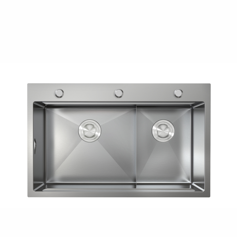 Handmade Kitchen Sink Stainless Steel double bowl kitchen sink topmount sink