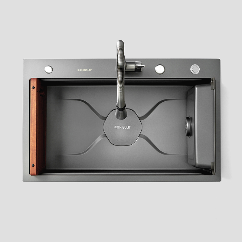 BL5.0 RVS Steentextuur Nano Spoelbak