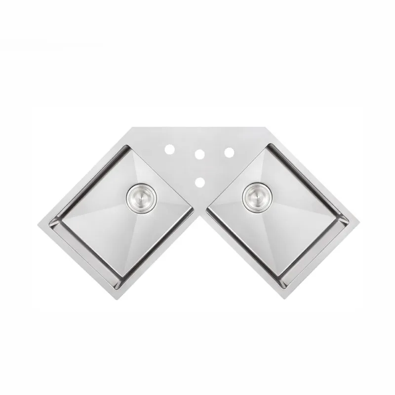 double bowl corner sink