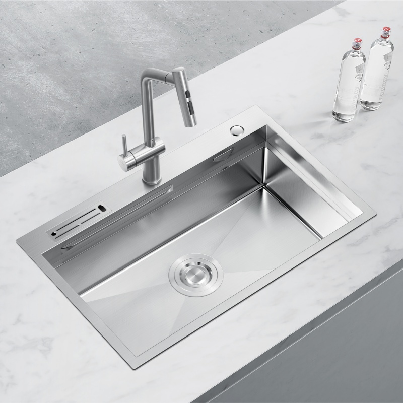 Кухонная мойка ручной работы из нержавеющей стали 304 с верхним креплением