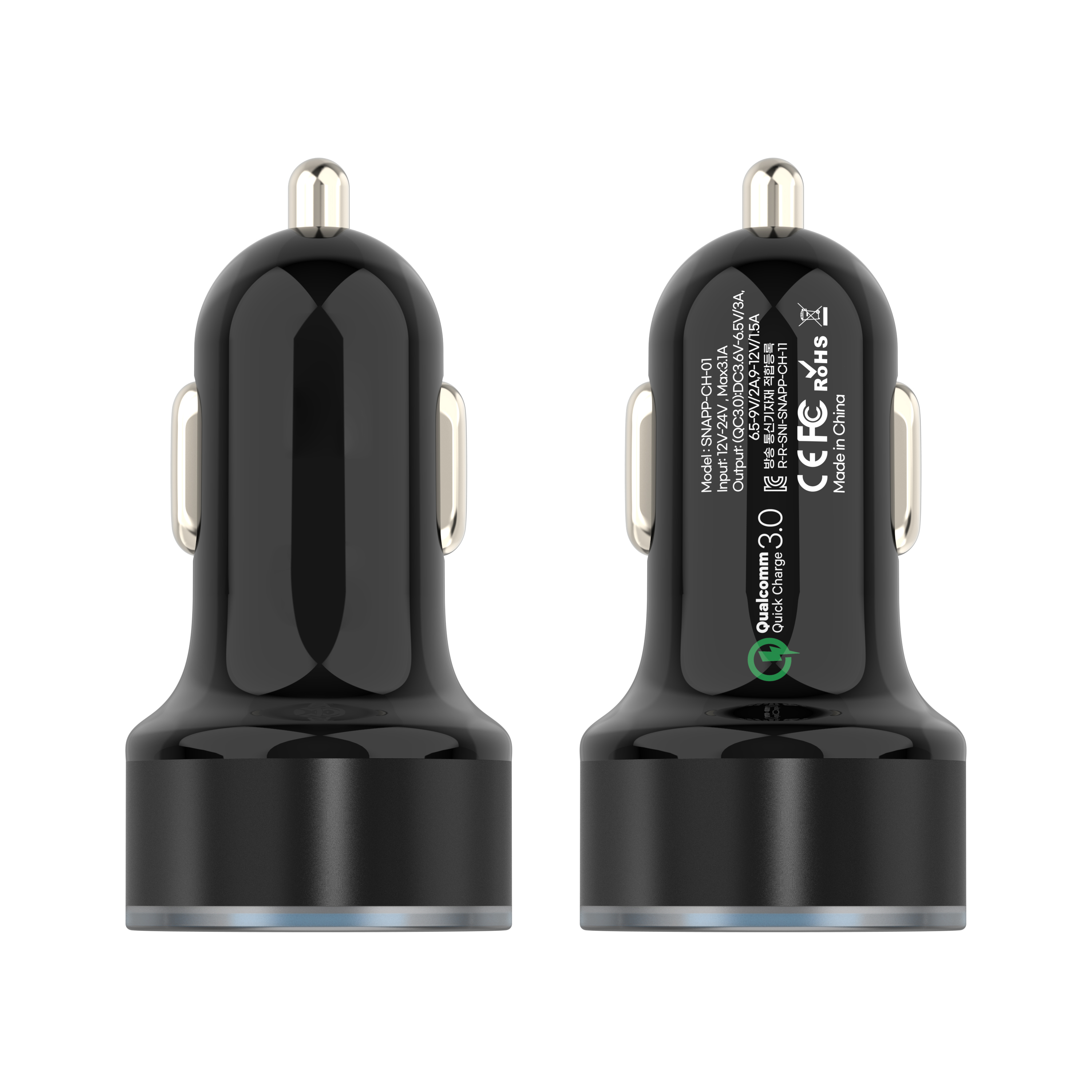 Double port QC3.0 car charger