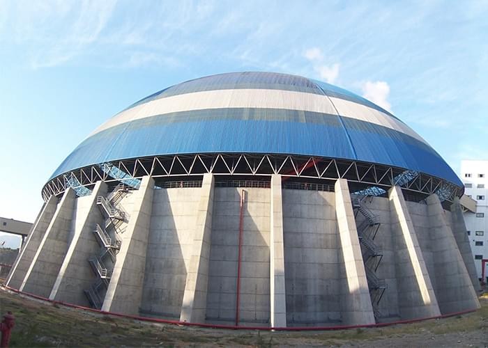 Cour de charbon circulaire de 2*660MW, ingénierie de structure en acier circulaire de cheminée