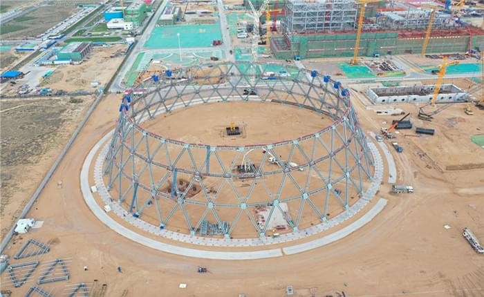 Электростанция Guodian Shuangwei Инженерная стальная конструкция Градирни Проект 1 # комнатная градирня Закрытие третьего этажа успешно завершено