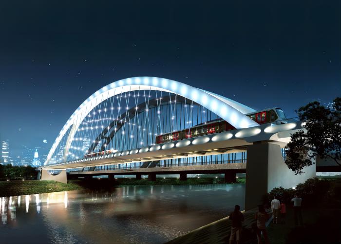 The Arching of the First-Phase Light Railway Bridge over the Ishim River in Astana City Has Been Successfully Completed
