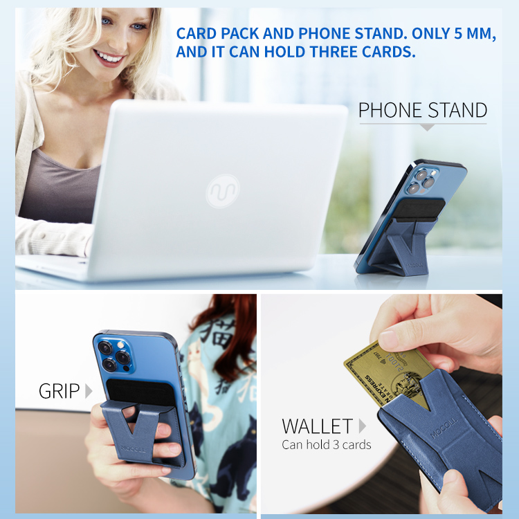 PU Phone Card Holder Wallet Stand