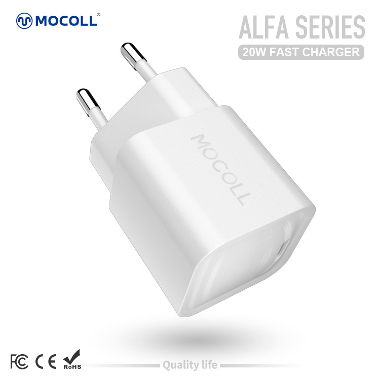 Быстрое зарядное устройство для iPhone 13 серии ALFA 20 Вт белого цвета