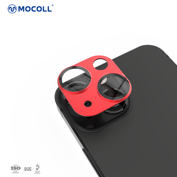 Protetor de lente de vidro de câmera iPhone 13 Série Opala vermelho