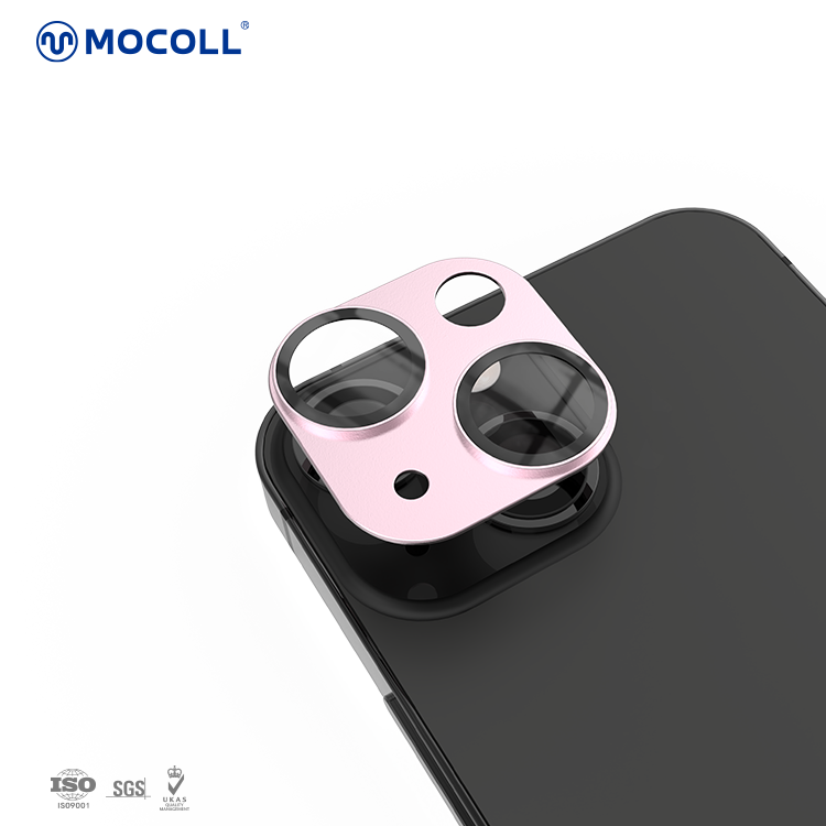 Protetor de lente de vidro para câmera iPhone 13 Série Opala rosa