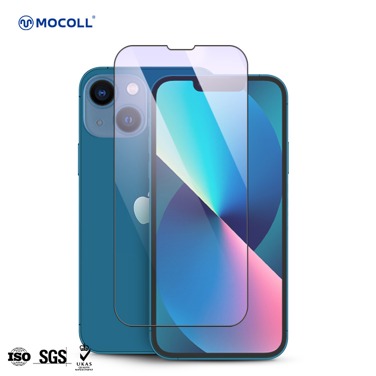 iPhone 13 Arrow Series 2.5D Full Cover in vetro temperato blu chiaro