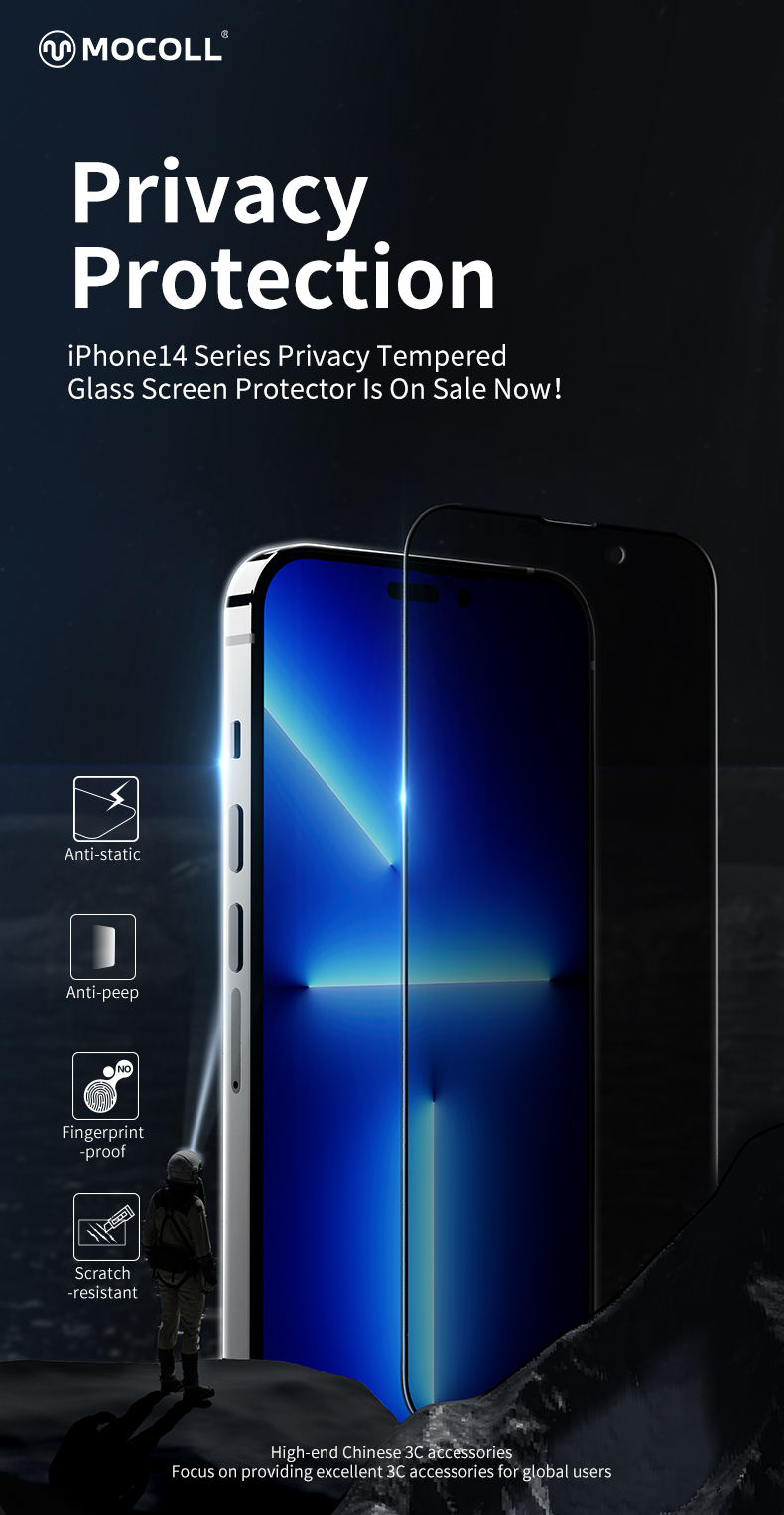 2.5D Silkprint Privacy Screen Protector for iPhone 14