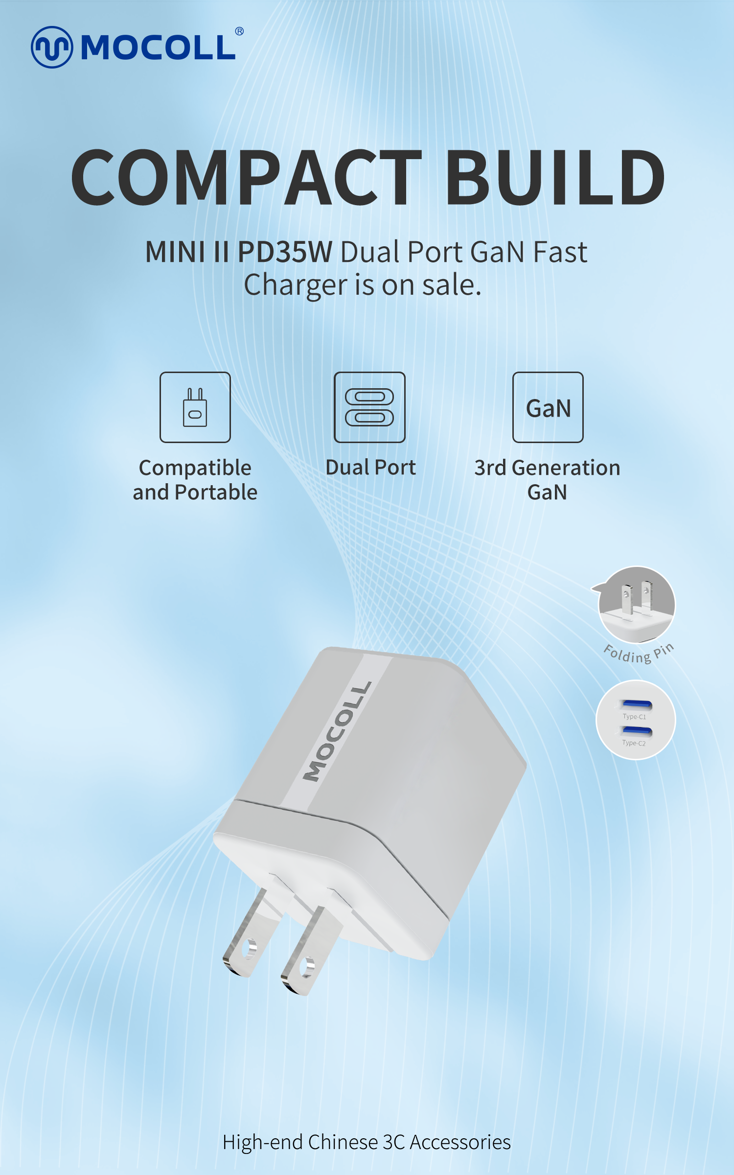MINI II Series PD 35W Dual Port GaN Fast Charger