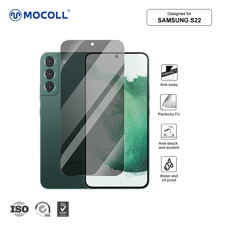 2.5D Full Cover Privacy Tempered Glass Screen Protector for SAMSUNG S22