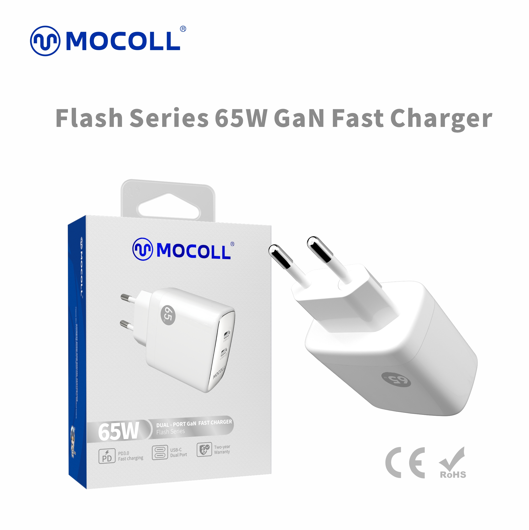 FLASH Series 65W Dual-Port GaN Fast Charger for EU
