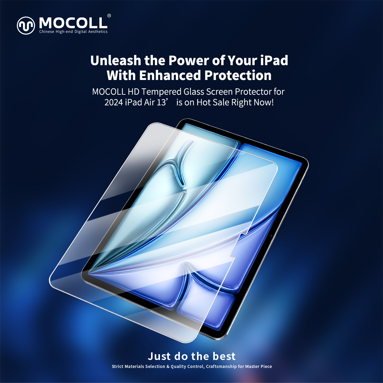 HD tempered glass screen protector for iPad Air 6