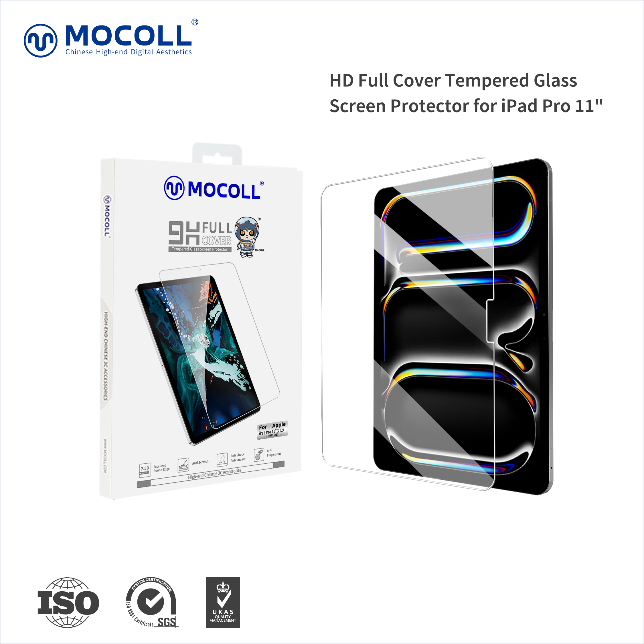 Китай Защитное стекло HD из закаленного стекла Platinum Series для iPad Pro 2024 г., производитель