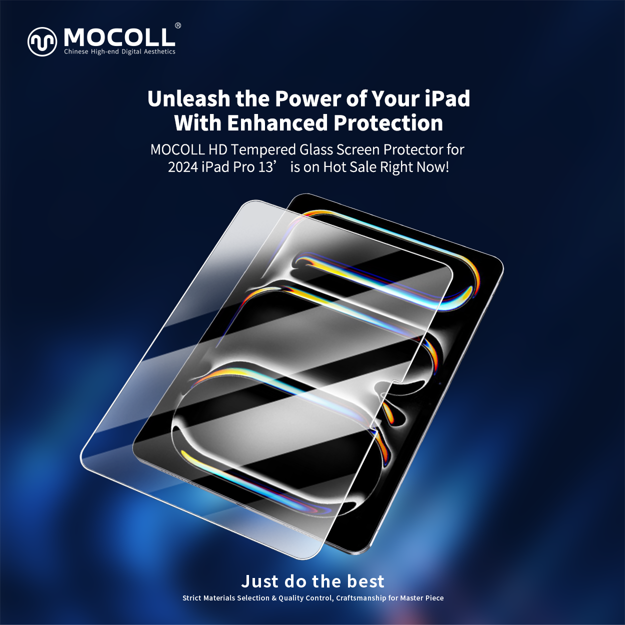 HD tempered glass screen protector for iPad Pro 2024