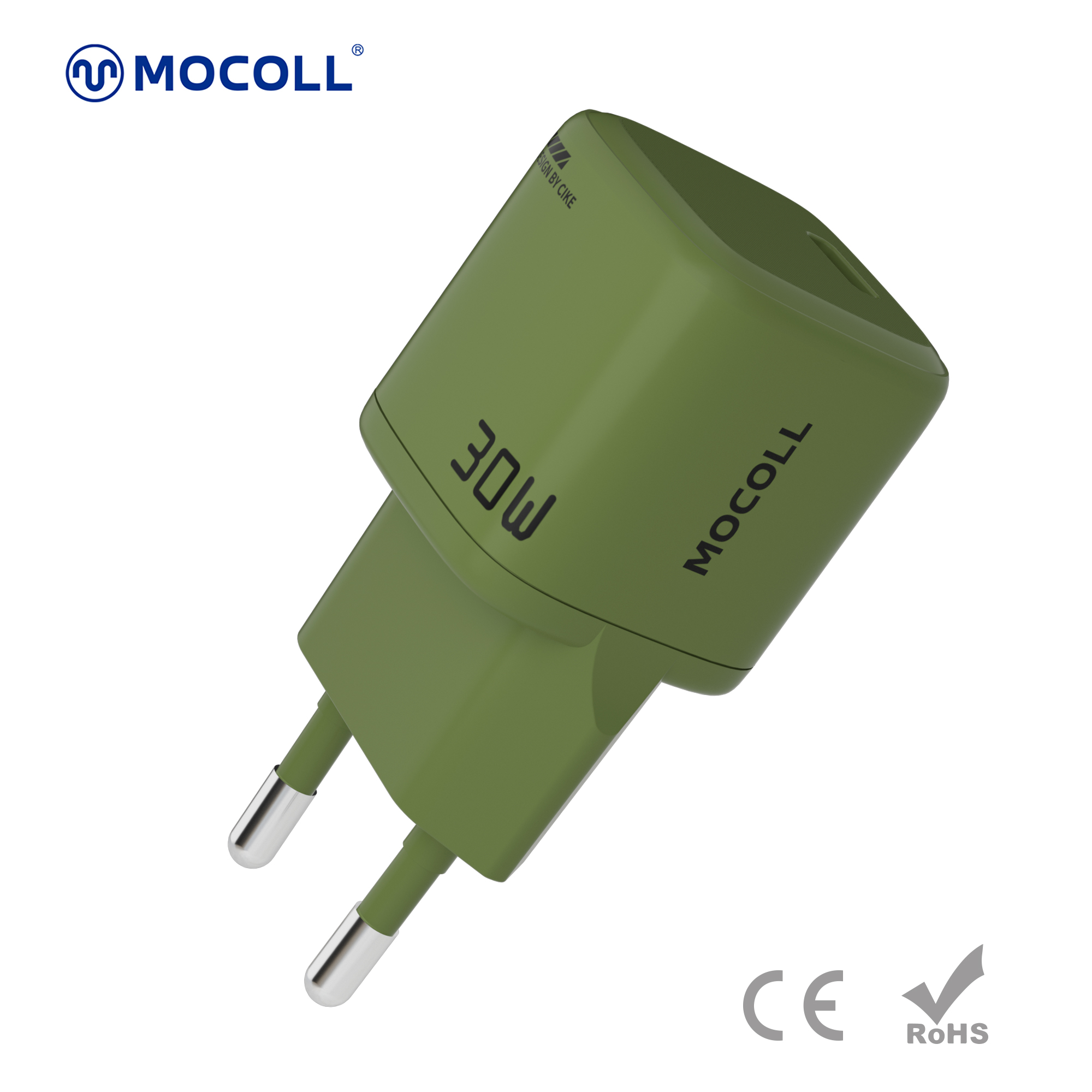 Tiny Icy Crystal Series 30W GaN Fast Charger（Olive Green） for EU