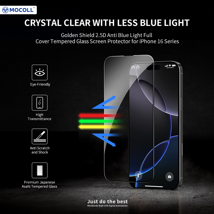 2.5D Anti Blue Light Screen Protector for iPhone 16 Series