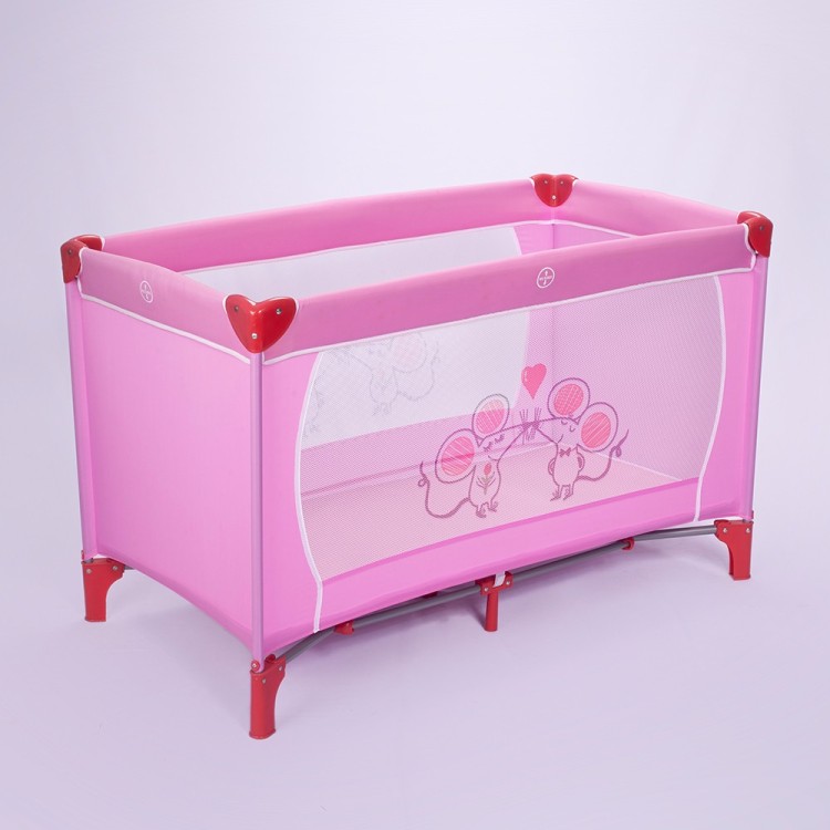 Large Travel Cot Playpen In Pink Color