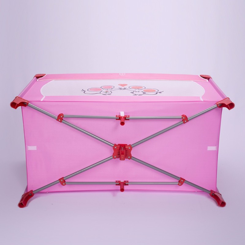 Großer Reisebett-Laufstall in rosa Farbe