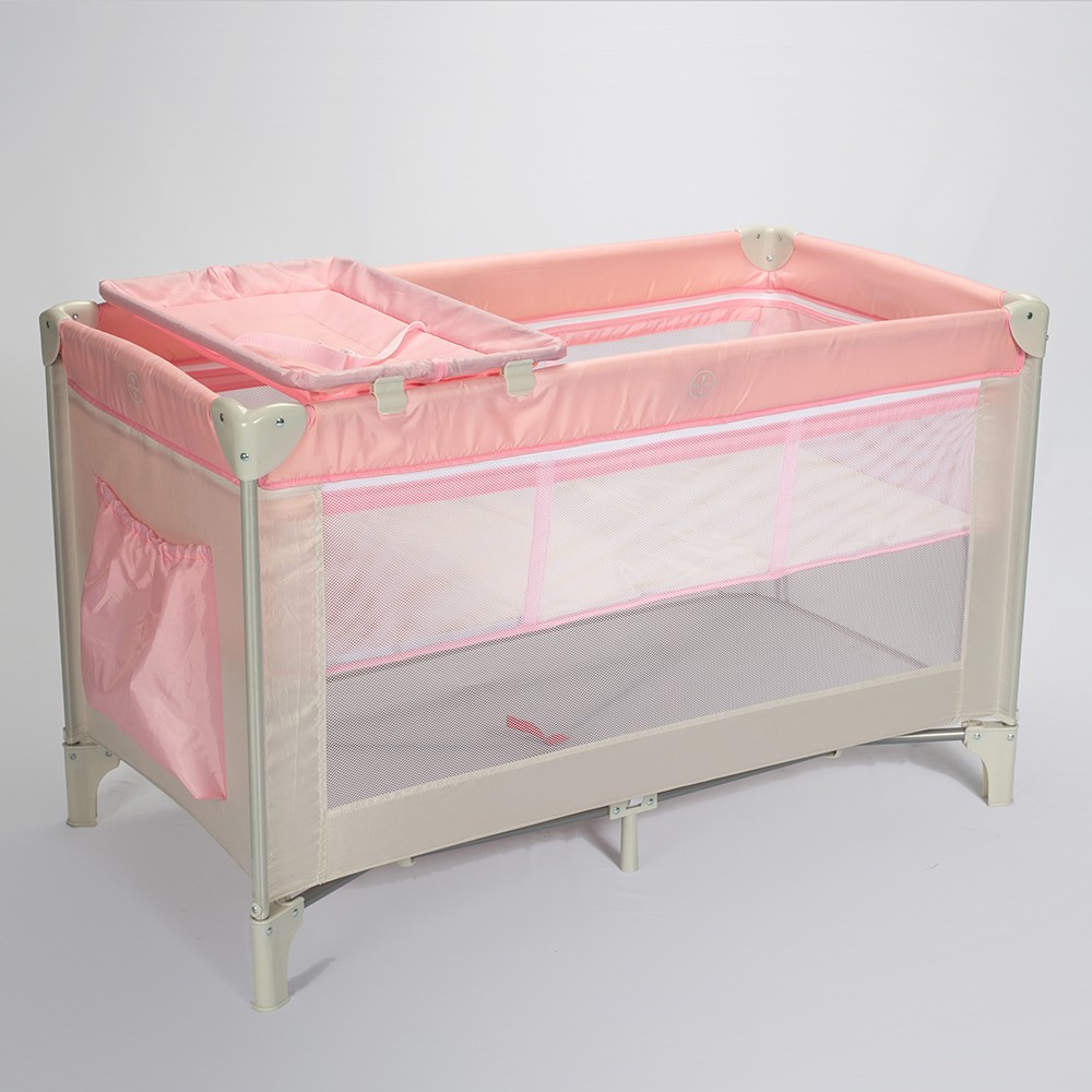 Pink Travel Cot With Bassinet Factory