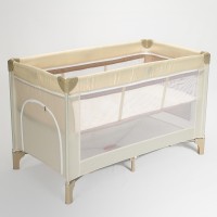 Lettino da viaggio a due livelli in colore beige
