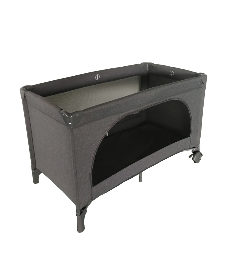 Lit Cunas gris, lit de voyage, cour de jeu pour bébé