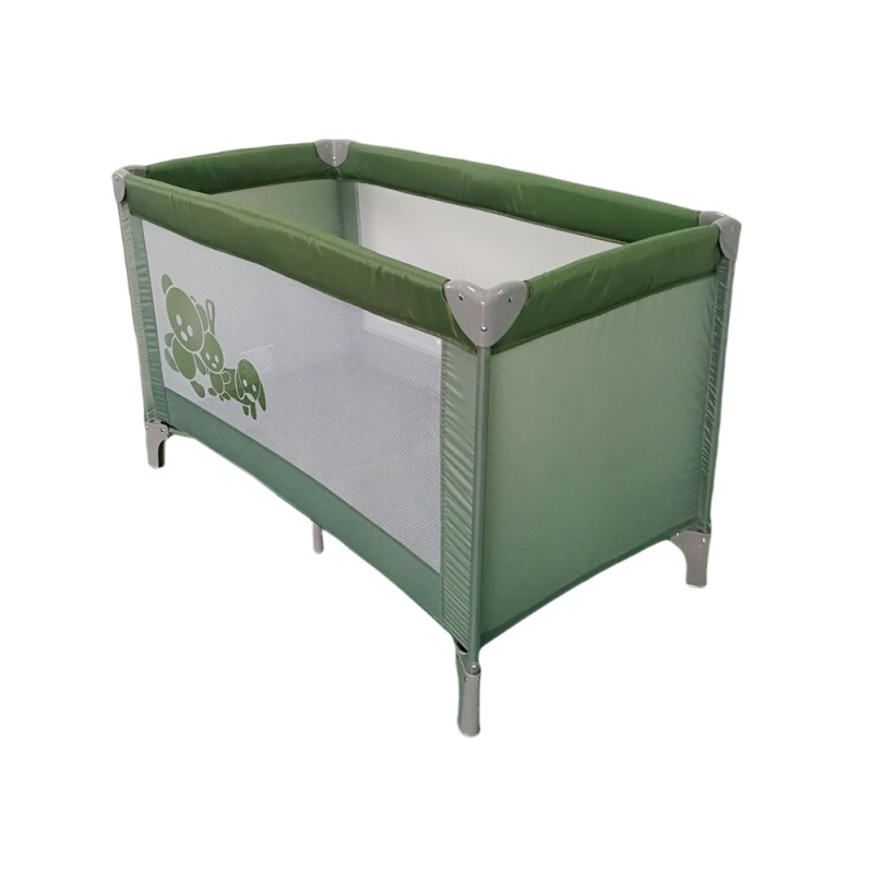 Green travel cot children beds