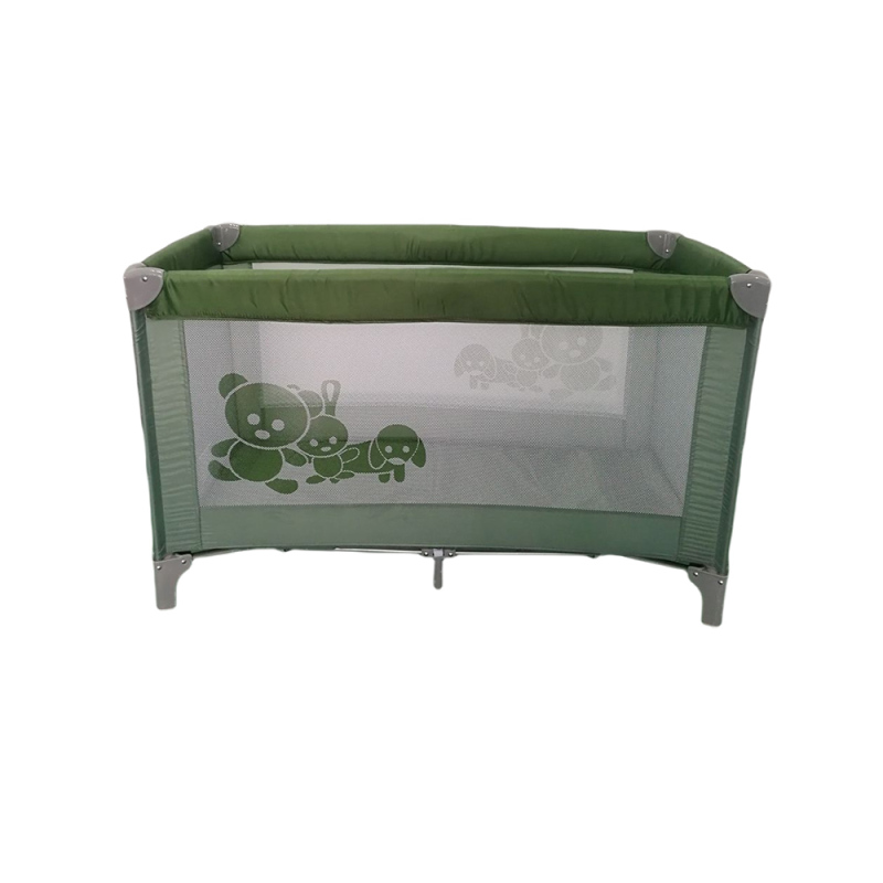 Green travel cot children beds