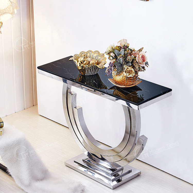 Supply Luxury marble top stainless steel base decorative living room