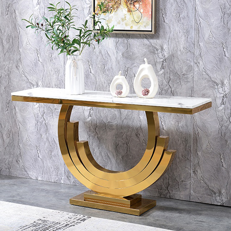 Supply Luxury marble top stainless steel base decorative living room
