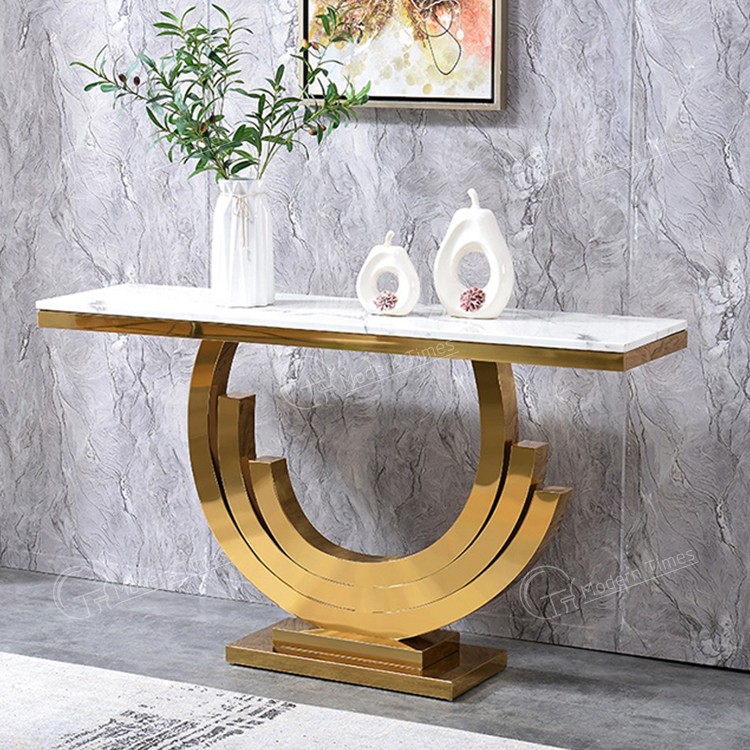Supply Luxury marble top stainless steel base decorative living room
