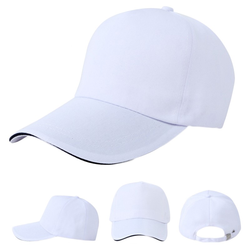 Plain White Sports Hat For Cycling