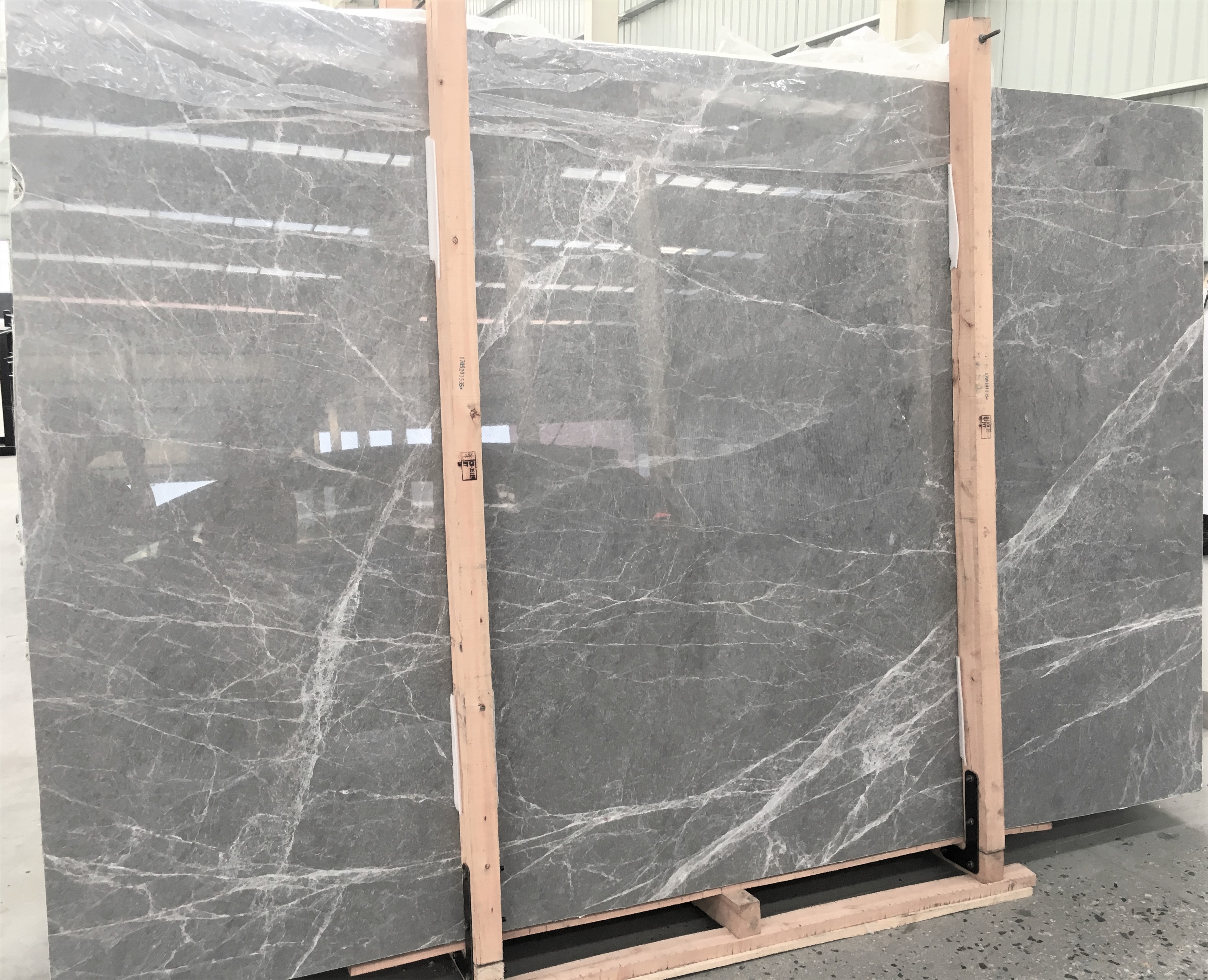 Polished Light Grey Marble Slab