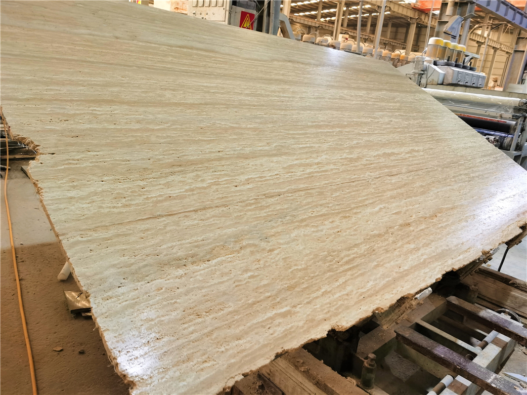 Honed Beige Travertine Stone Slab