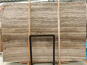 Polished Silver Grey Travertine Stone Slab
