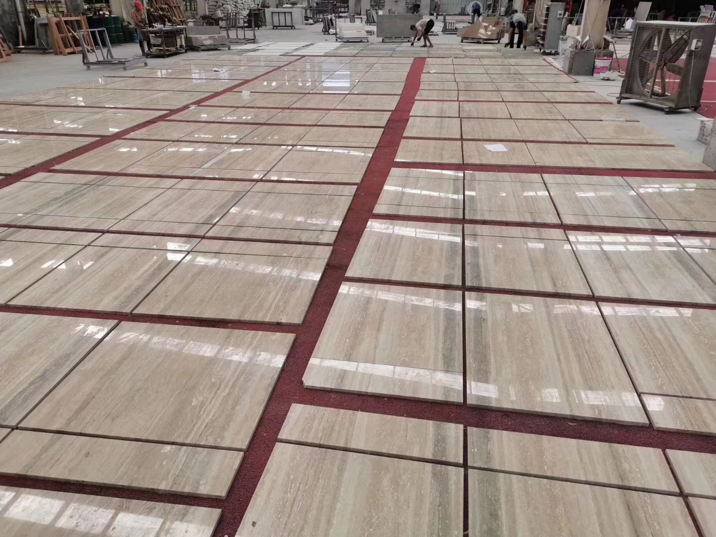 Polished Beige Travertine Floor Tiles