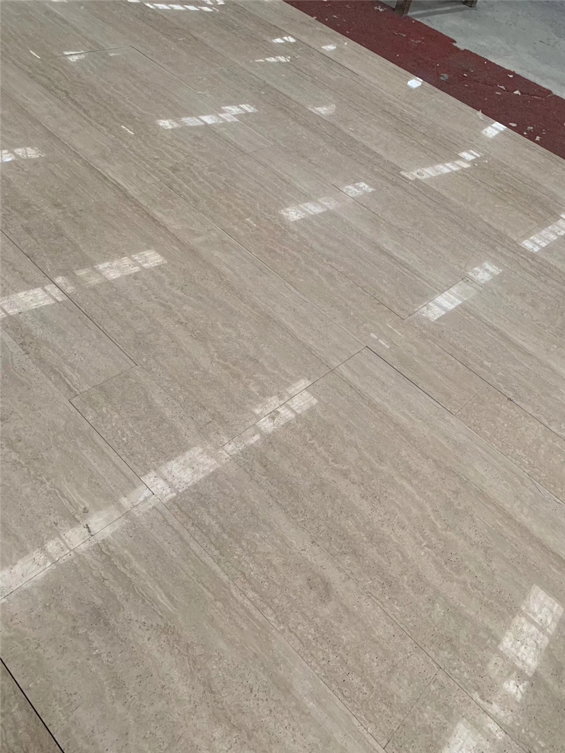 Polished Beige Travertine Floor Tiles