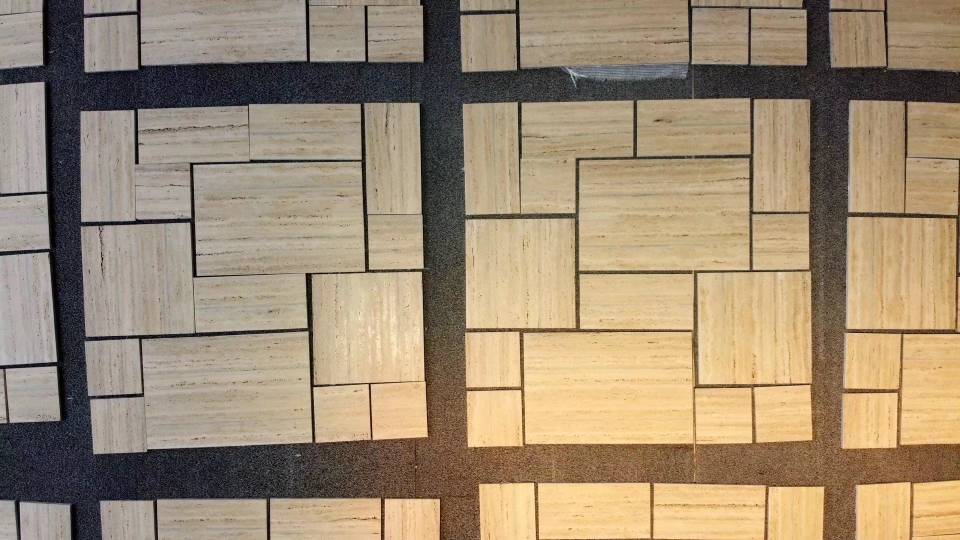 Honed Beige Travertine Marble Floor Tiles