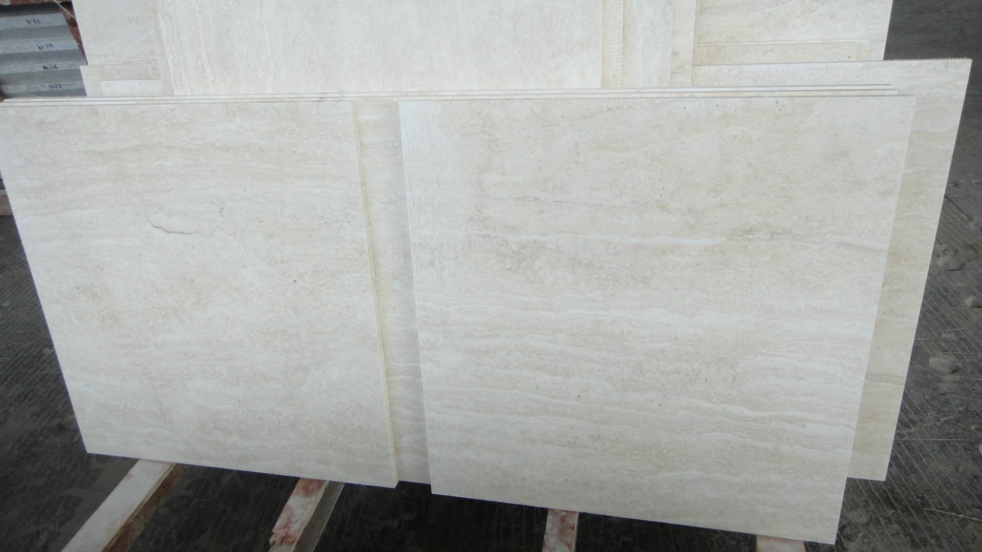Honed White Travertine Floor Tiles