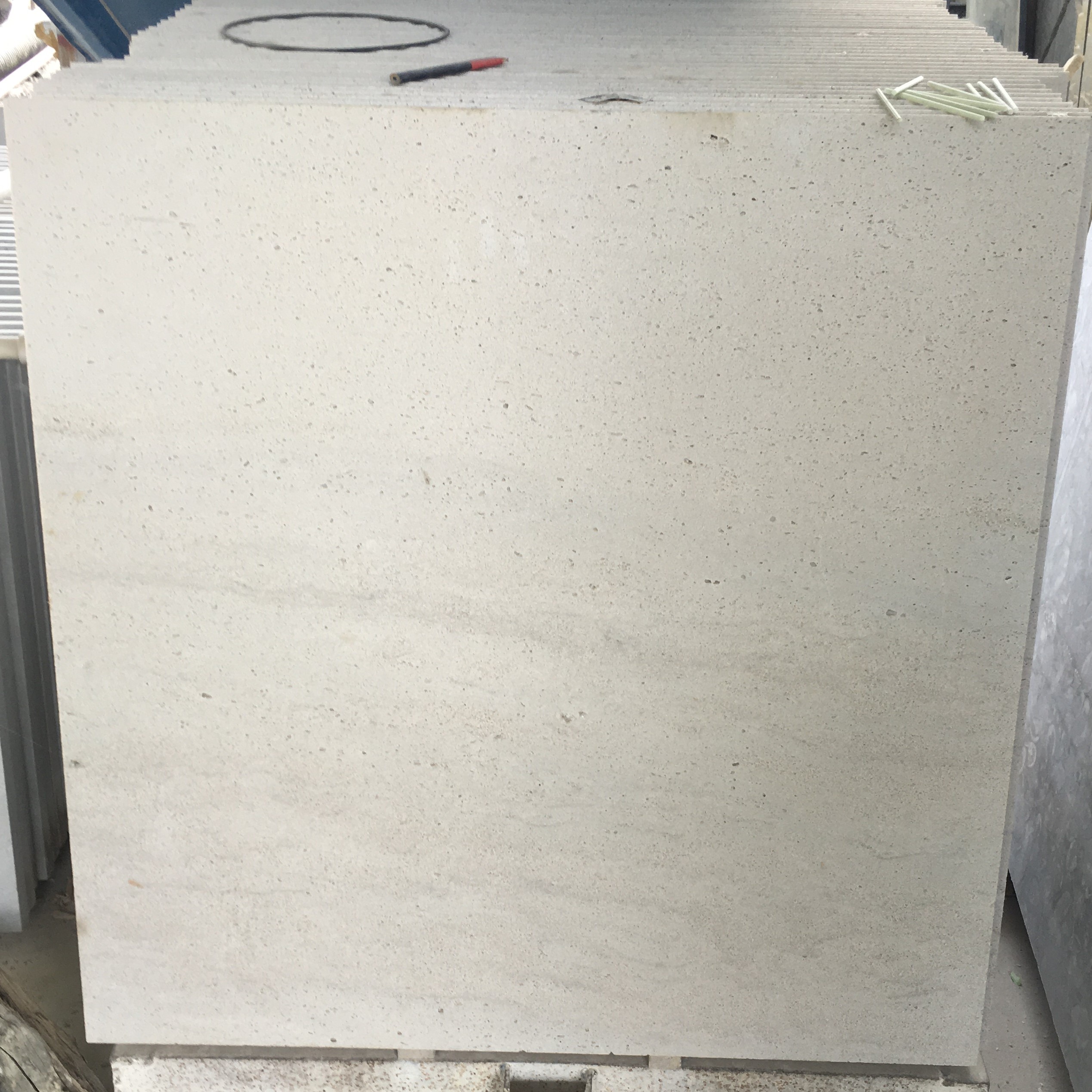 Honed White Travertine Floor Tiles