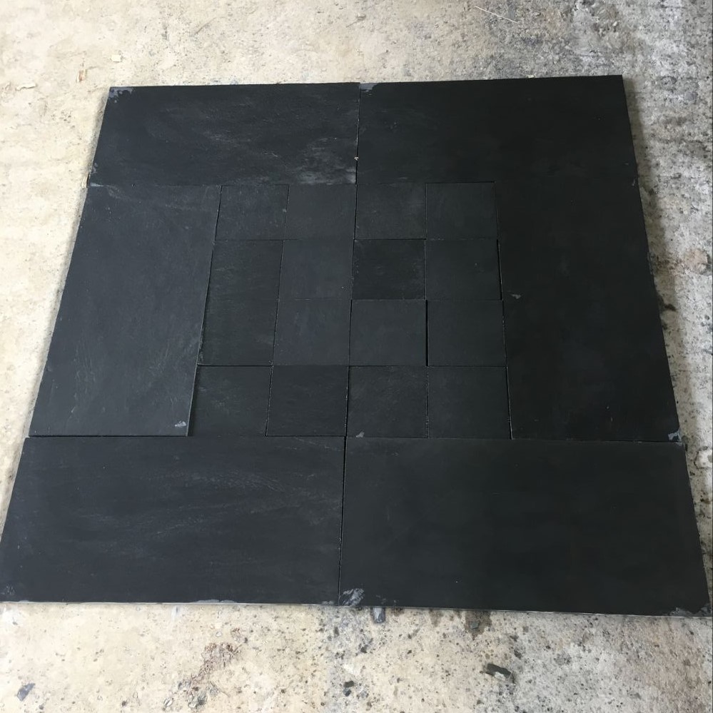 Carreaux de sol en ardoise noire absolue