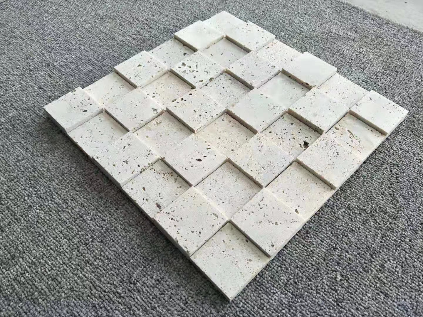 Cream Beige Travertine Mosaic Tiles