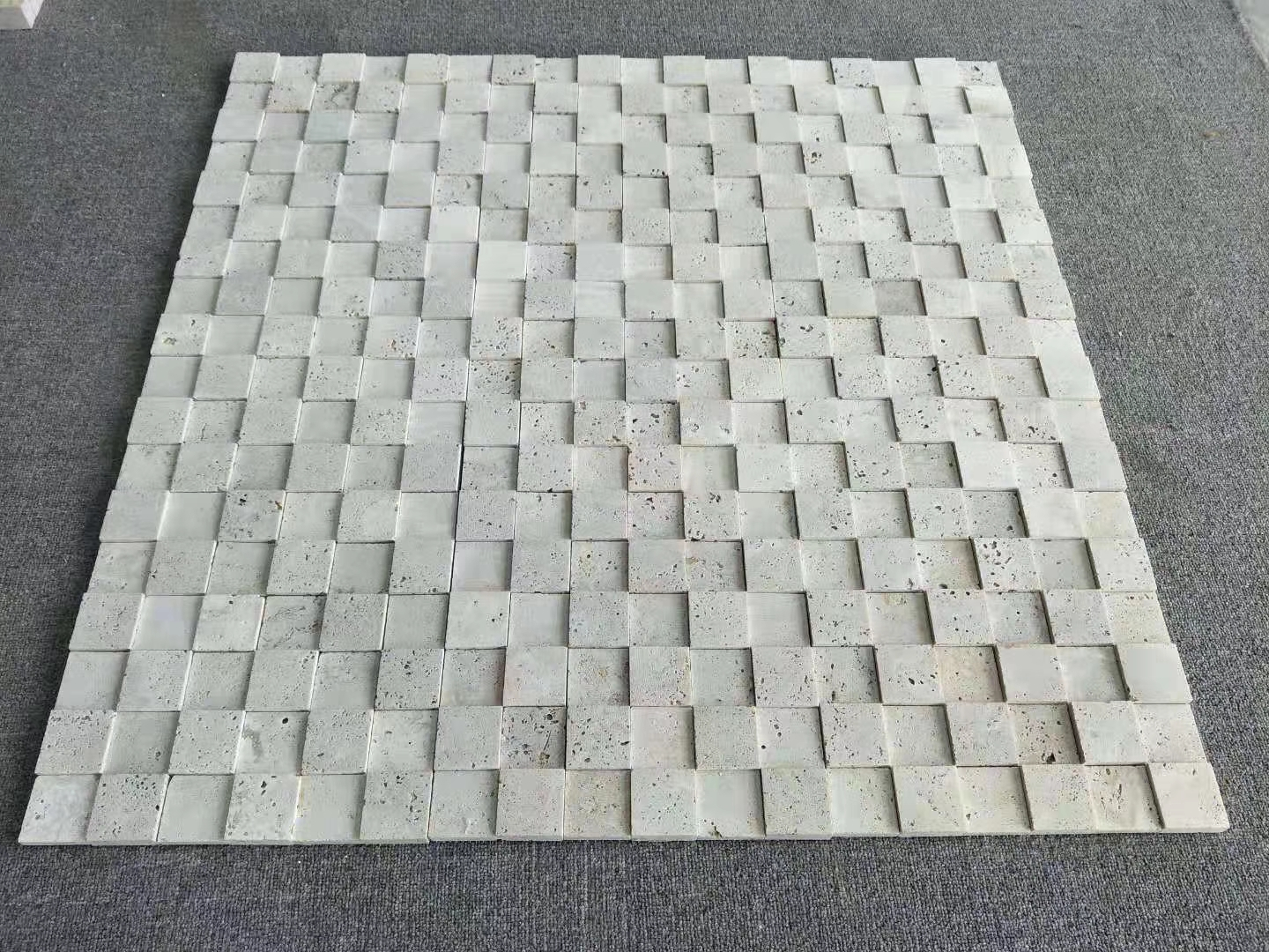 Cream Beige Travertine Mosaic Tiles