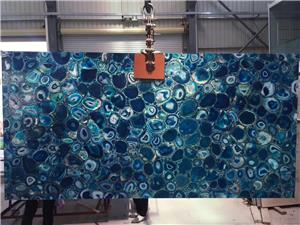Large Blue Agate Gemstone Slab