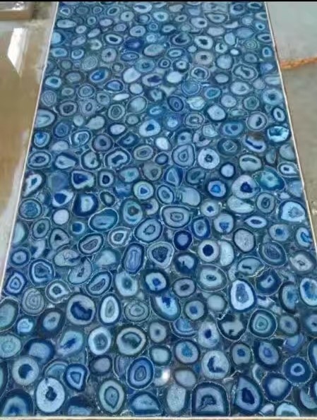 Large Blue Agate Gemstone Slab