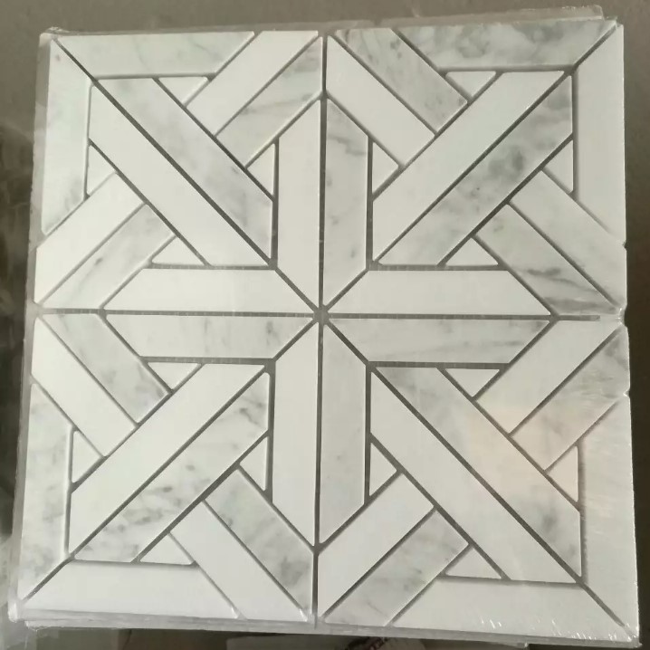 Cararra White Marble Mosaic Floor Tile