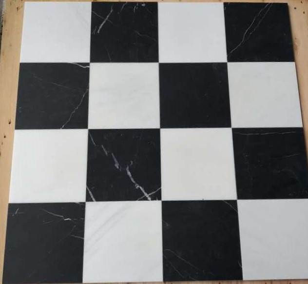 Black Marquina Marble Mosaic Floor Tile