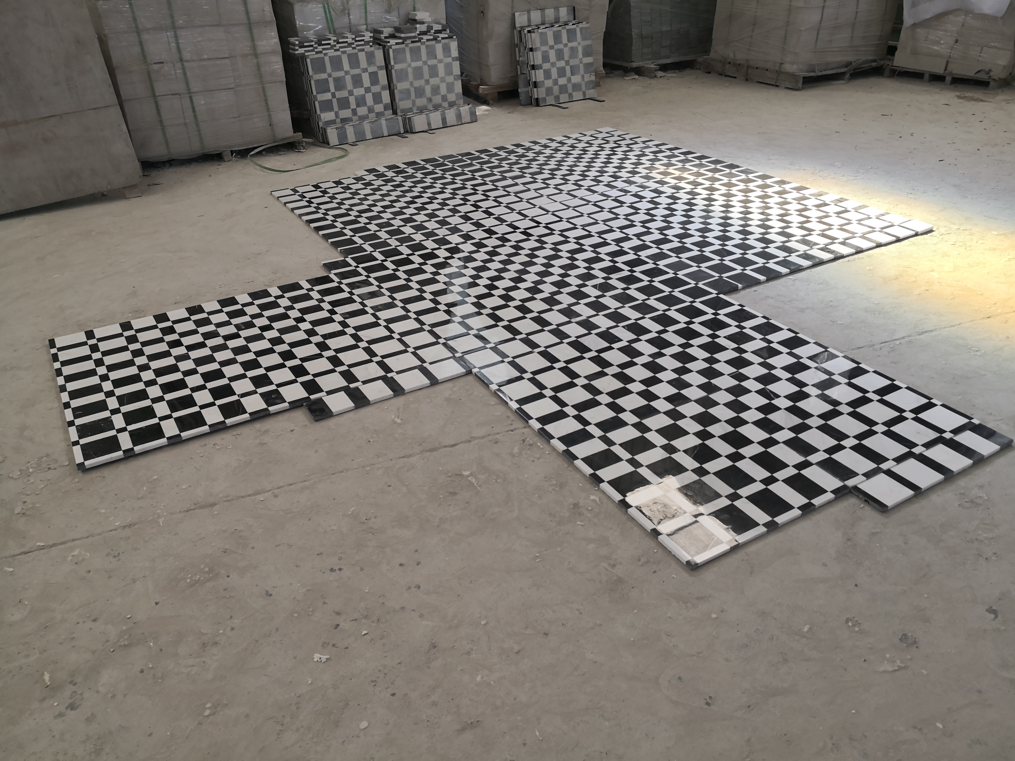 Black Marquina Marble Mosaic Floor Tile