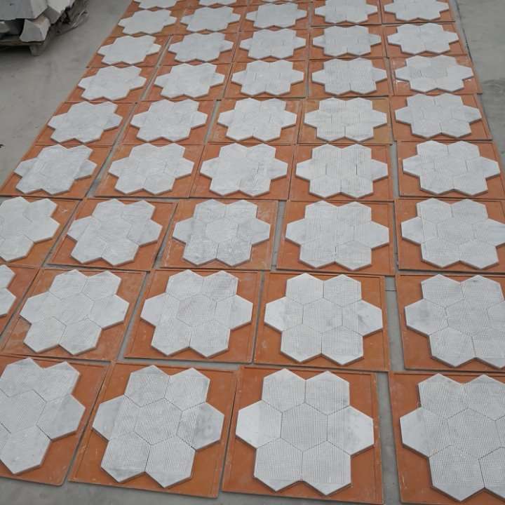 Polished Italian Carrara White Marble Hexagon Mosaic Tiles